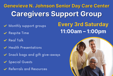 GNJ's Caregivers Support Group meet on the 3rd Saturday monthly from 11am to 1pm